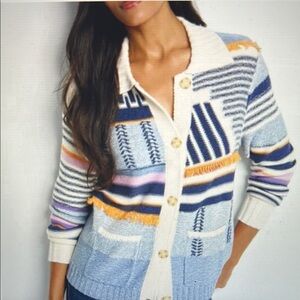 Patterned Button-Up Sweater